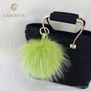 Customized supplier designer big fur fluffy ball keychain pendant